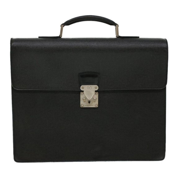 LOUIS VUITTON Taiga Serviette Moscova Briefcase Ardoise Black M54412 Auth - Picture 1 of 16